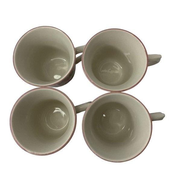 Gibson Pink Floral Pattern Coffee Tea Cups Pink Flowers Replacements Set Of 4 - Picture 3 of 8